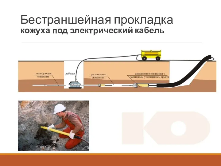 Бестраншейная прокладка кожуха под электрический кабель