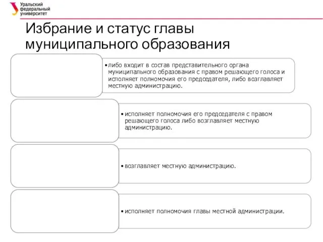 Избрание и статус главы муниципального образования