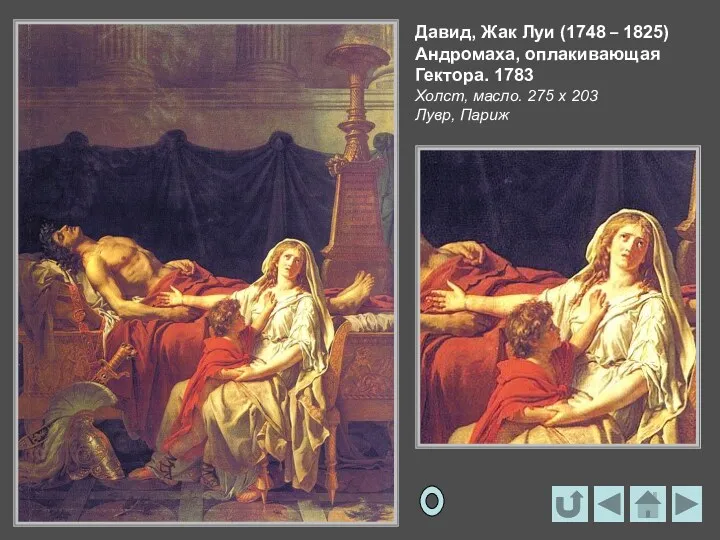 Давид, Жак Луи (1748 – 1825) Андромаха, оплакивающая Гектора. 1783 Холст, масло. 275
