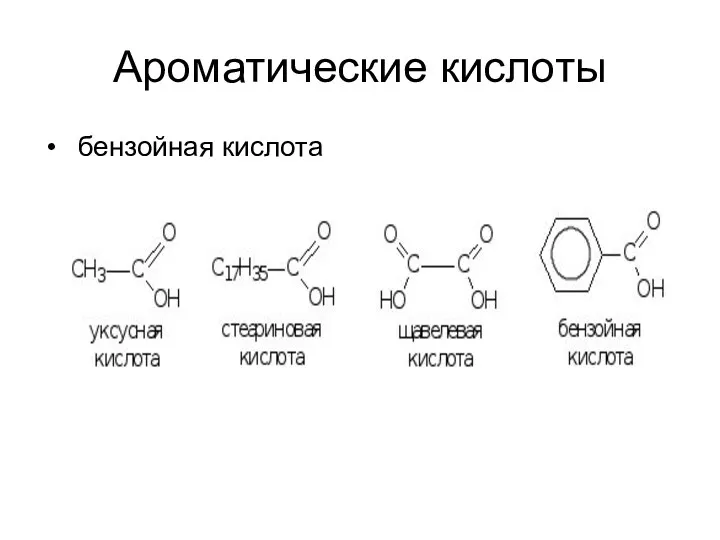 Ароматические кислоты бензойная кислота