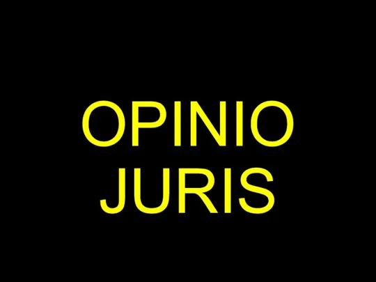 OPINIO JURIS