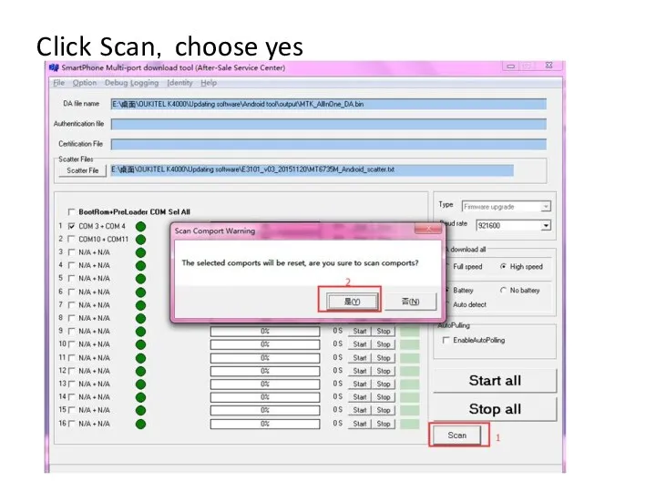Click Scan，choose yes