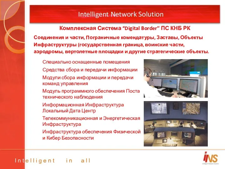 Intelligent Network Solution Соединения и части, Пограничные комендатуры, Заставы, Объекты Инфраструктуры (государственная граница,