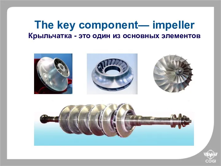 The key component— impeller Крыльчатка - это один из основных элементов