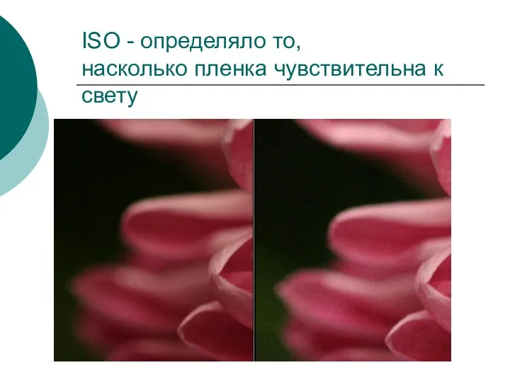 ISO - определяло то, насколько пленка чувствительна к свету