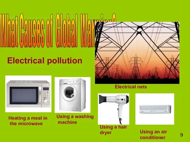 What Causes of Global Warming? Electrical pollution Using a hair