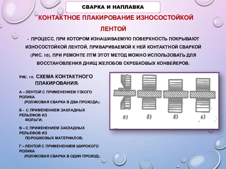 КОНТАКТНОЕ ПЛАКИРОВАНИЕ ИЗНОСОСТОЙКОЙ ЛЕНТОЙ - ПРОЦЕСС, ПРИ КОТОРОМ ИЗНАШИВАЕМУЮ ПОВЕРХНОСТЬ