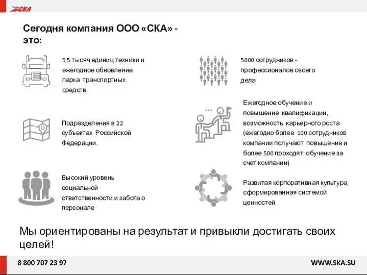 Сегодня компания ООО «СКА» - это: 5,5 тысяч единиц техники