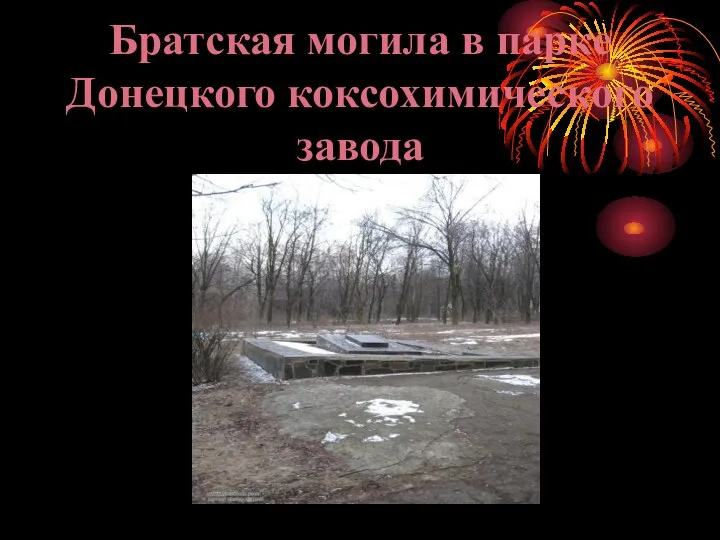Братская могила в парке Донецкого коксохимического завода