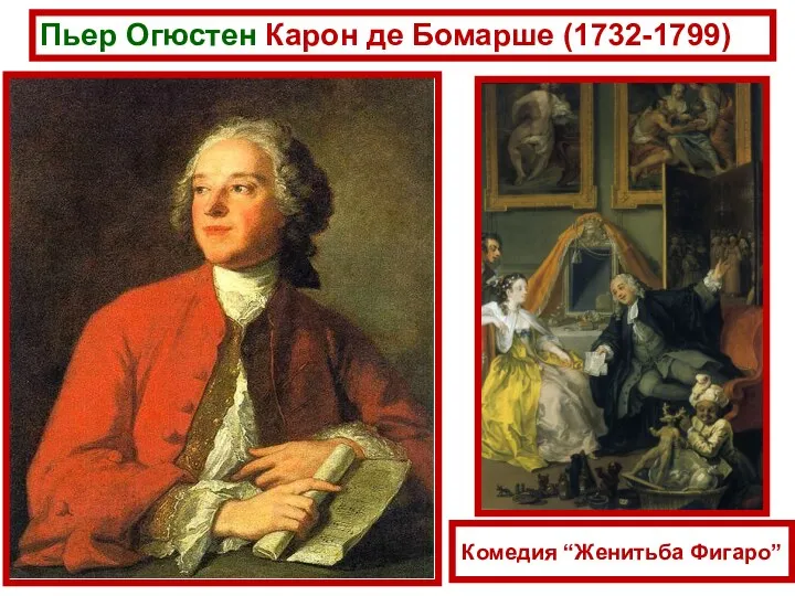 Пьер Огюстен Карон де Бомарше (1732-1799) Комедия “Женитьба Фигаро”