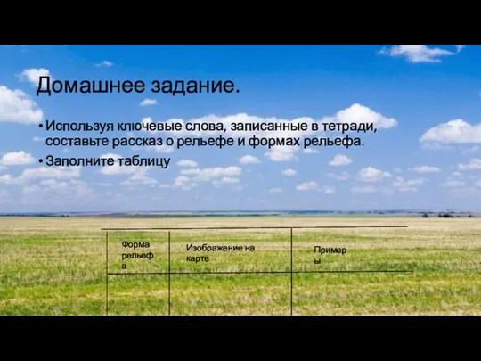 Домашнее задание. Используя ключевые слова, записанные в тетради, составьте рассказ