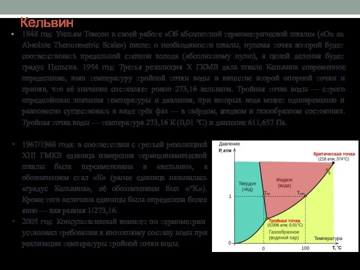 Кельвин 1848 год: Уильям Томсон в своей работе «Об абсолютной