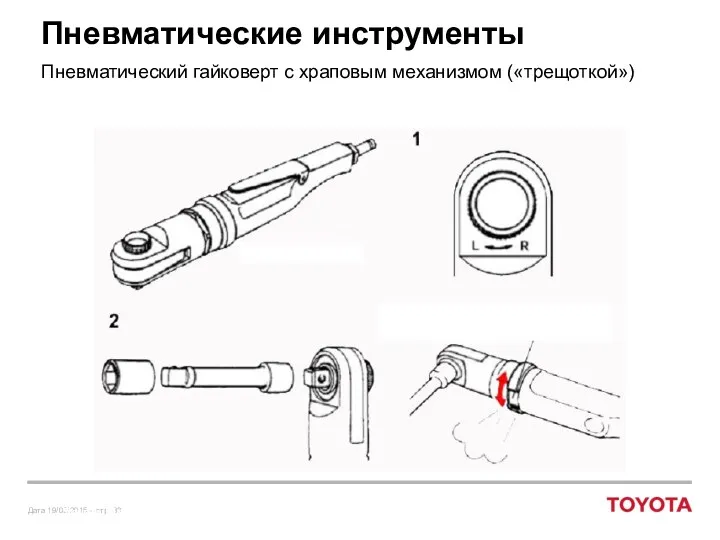 Пневматические инструменты Пневматический гайковерт с храповым механизмом («трещоткой»)