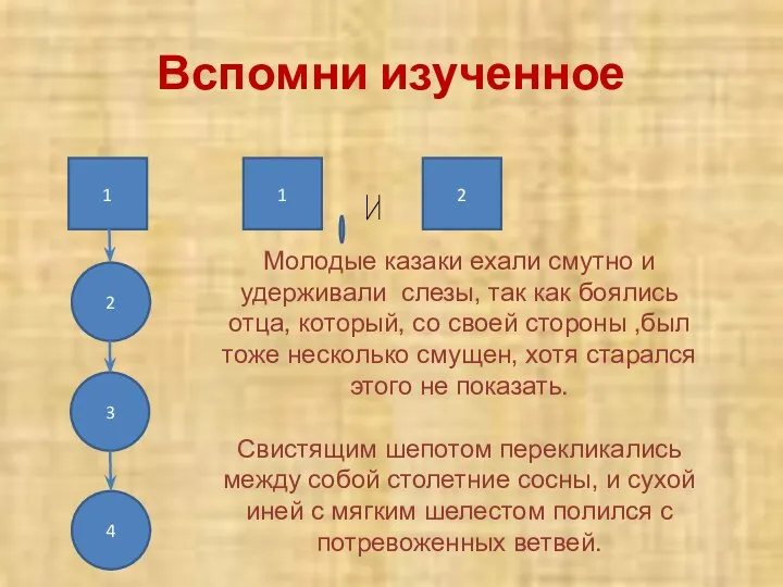 Вспомни изученное Молодые казаки ехали смутно и удерживали слезы, так