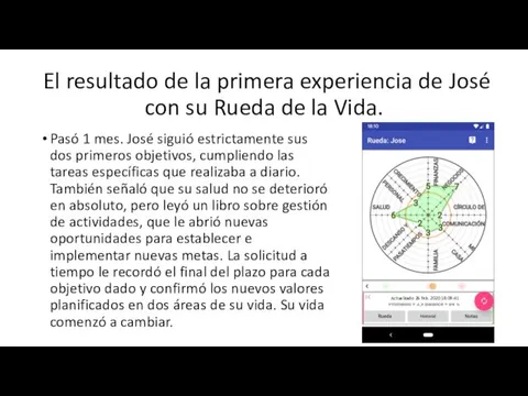 El resultado de la primera experiencia de José con su