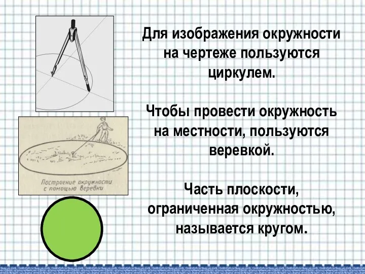 Для изображения окружности на чертеже пользуются циркулем. Чтобы провести окружность