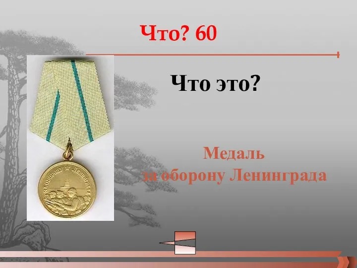 Что? 60 Что это? Медаль за оборону Ленинграда