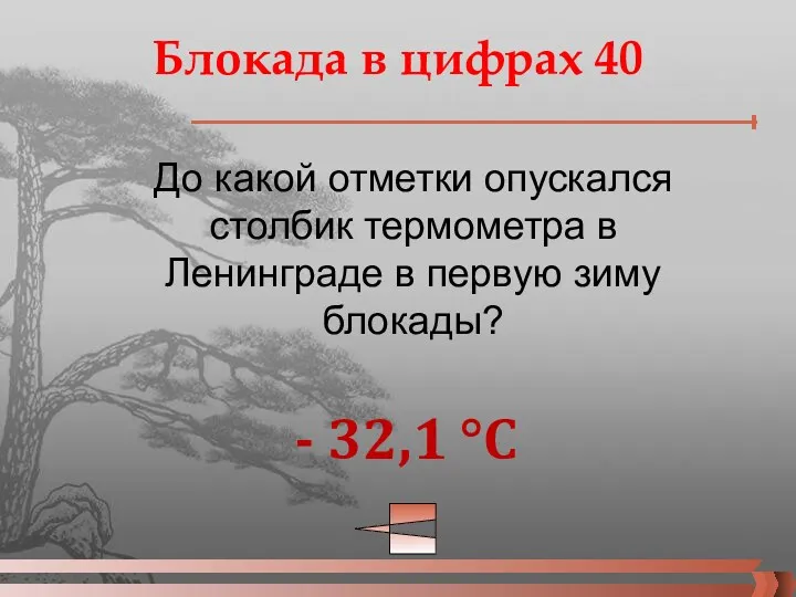 Блокада в цифрах 40 До какой отметки опускался столбик термометра