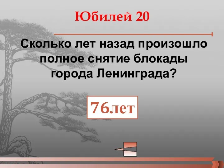 Сколько лет назад произошло полное снятие блокады города Ленинграда? Юбилей 20 76лет