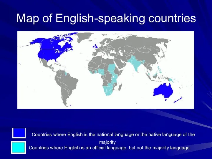 Map of English-speaking countries Countries where English is the national