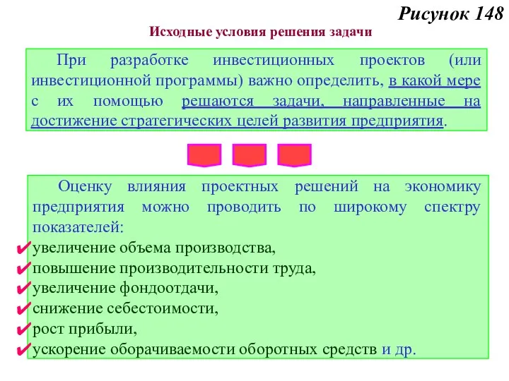 Рисунок 148 При разработке инвестиционных проектов (или инвестиционной программы) важно