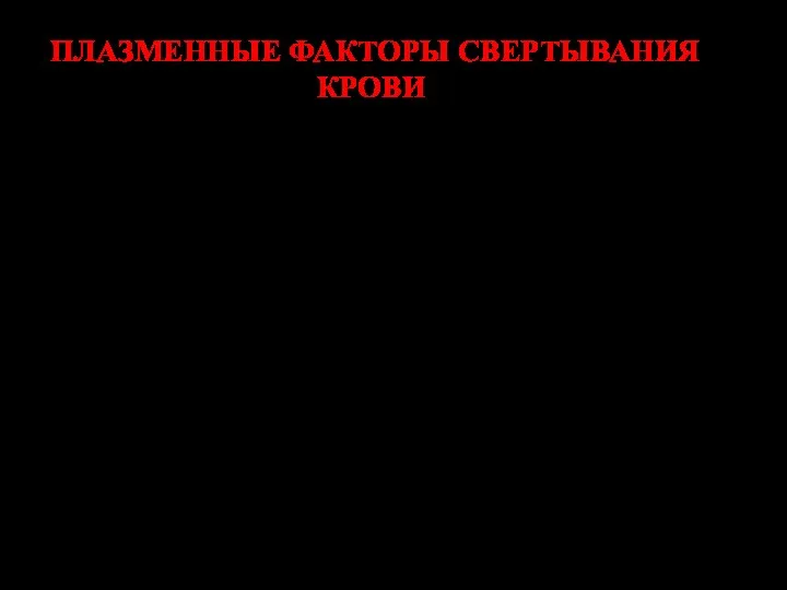 ПЛАЗМЕННЫЕ ФАКТОРЫ СВЕРТЫВАНИЯ КРОВИ Рекомбинантный активированный фактор VII Рекомбинантный фактор свертывания крови VIII