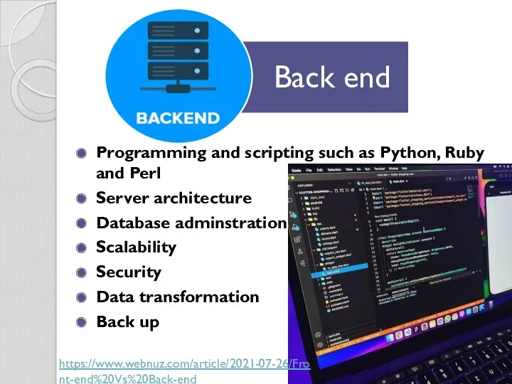 Programming and scripting such as Python, Ruby and Perl Server