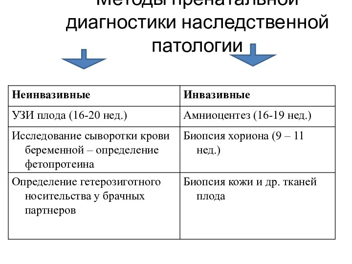 Методы пренатальной диагностики наследственной патологии