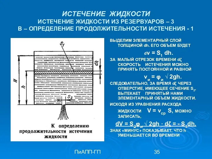 ПиАПП-ГП ИСТЕЧЕНИЕ ЖИДКОСТИ ИСТЕЧЕНИЕ ЖИДКОСТИ ИЗ РЕЗЕРВУАРОВ – 3 В