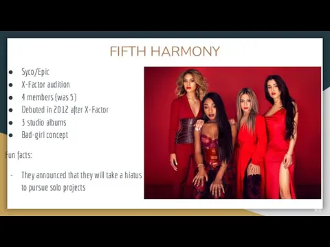 FIFTH HARMONY Syco/Epic X-Factor audition 4 members (was 5) Debuted