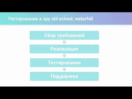 Тестирование в эру old school: waterfall