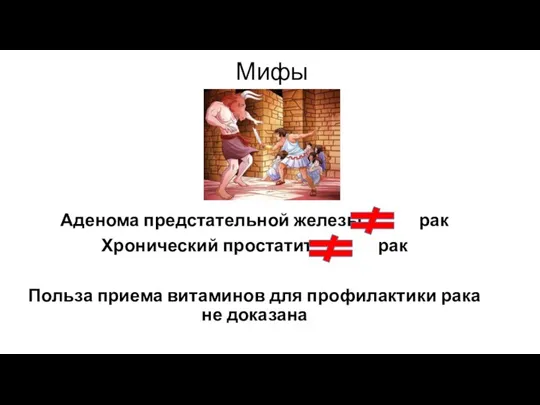 Мифы Аденома предстательной железы рак Хронический простатит рак Польза приема витаминов для профилактики рака не доказана