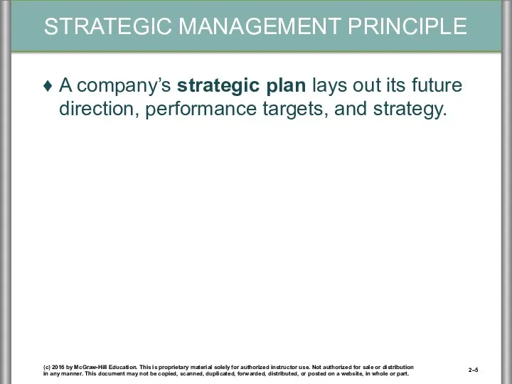 A company’s strategic plan lays out its future direction, performance