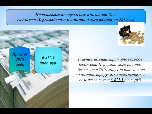 Неналоговые поступления в доходной базе бюджета Первомайского муниципального района на 2019 год 6