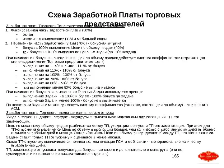 Схема Заработной Платы торговых представителей Заработная плата Торгового Представителя состоит