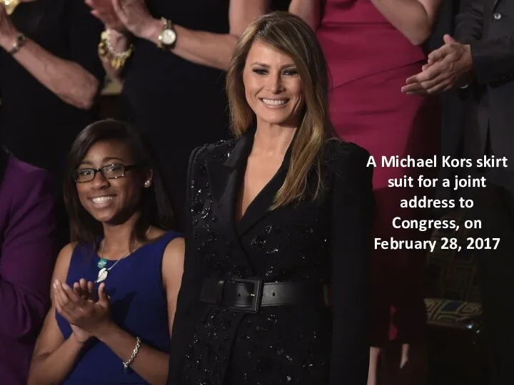 A Michael Kors skirt suit for a joint address to Congress, on February 28, 2017