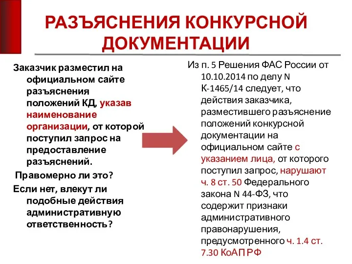 РАЗЪЯСНЕНИЯ КОНКУРСНОЙ ДОКУМЕНТАЦИИ Заказчик разместил на официальном сайте разъяснения положений