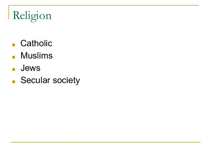 Religion Catholic Muslims Jews Secular society