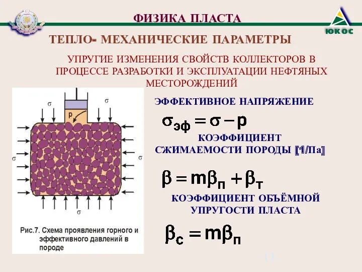 ФИЗИКА ПЛАСТА ТЕПЛО- МЕХАНИЧЕСКИЕ ПАРАМЕТРЫ УПРУГИЕ ИЗМЕНЕНИЯ СВОЙСТВ КОЛЛЕКТОРОВ В