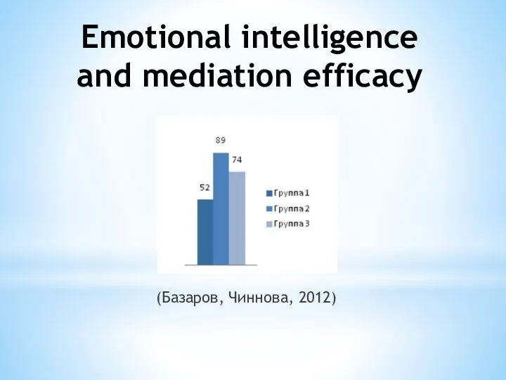 Emotional intelligence and mediation efficacy (Базаров, Чиннова, 2012)