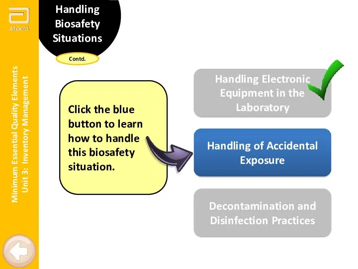 Handling Biosafety Situations Click the blue button to learn how