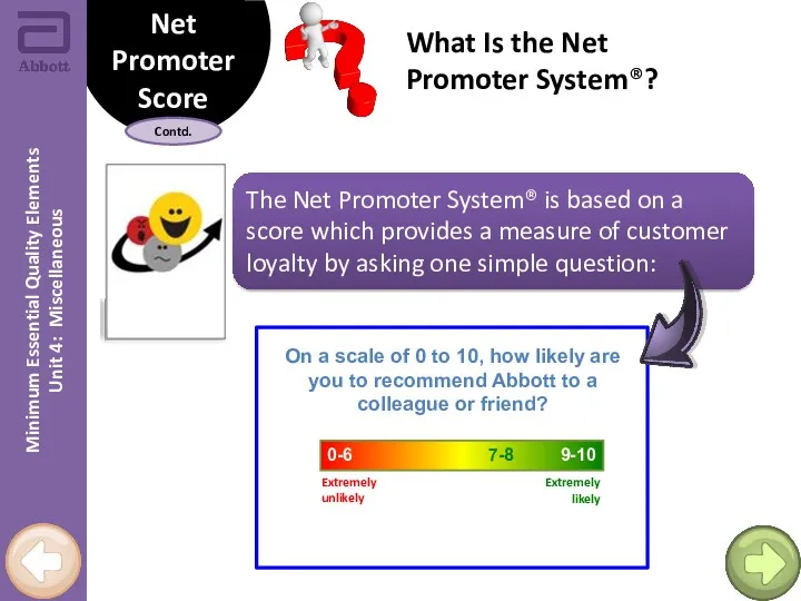 The Net Promoter System® is based on a score which