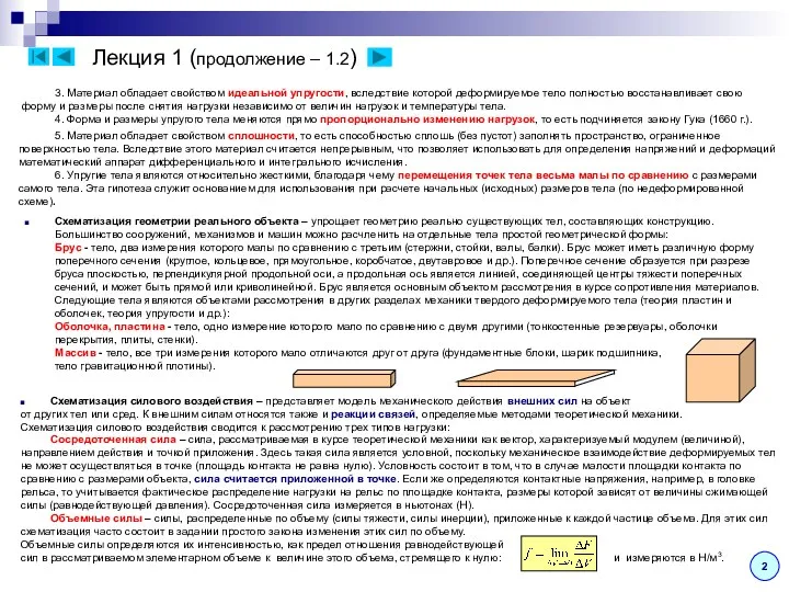 Лекция 1 (продолжение – 1.2) 3. Материал обладает свойством идеальной