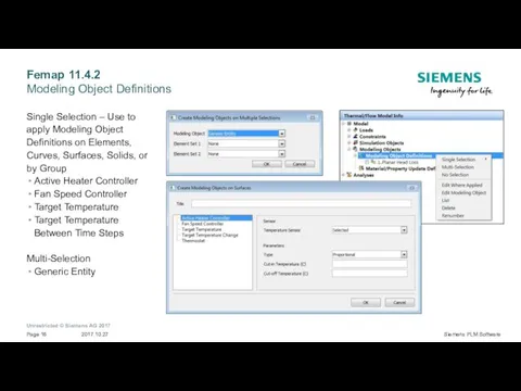 Femap 11.4.2 Modeling Object Definitions Single Selection – Use to