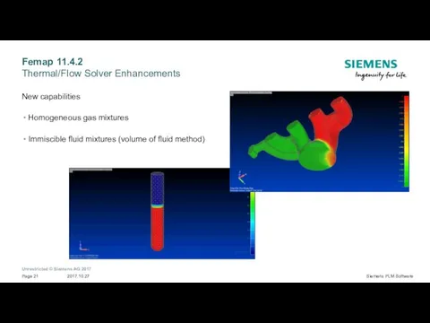 Femap 11.4.2 Thermal/Flow Solver Enhancements New capabilities Homogeneous gas mixtures