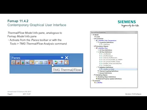 Femap 11.4.2 Contemporary Graphical User Interface Thermal/Flow Model Info pane,