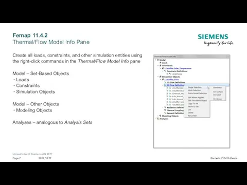 Femap 11.4.2 Thermal/Flow Model Info Pane Create all loads, constraints,