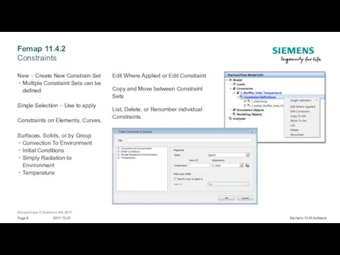 Femap 11.4.2 Constraints New – Create New Constrain Set Multiple