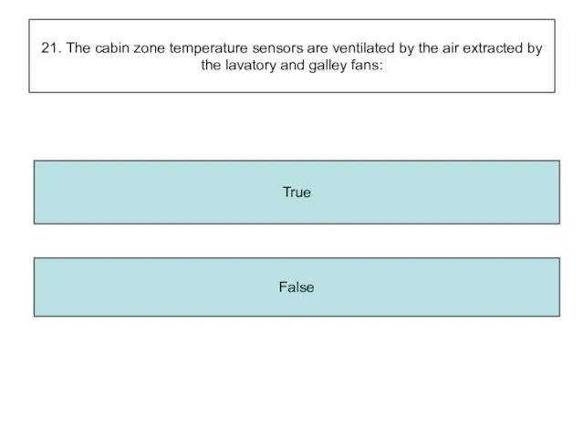 21. The cabin zone temperature sensors are ventilated by the