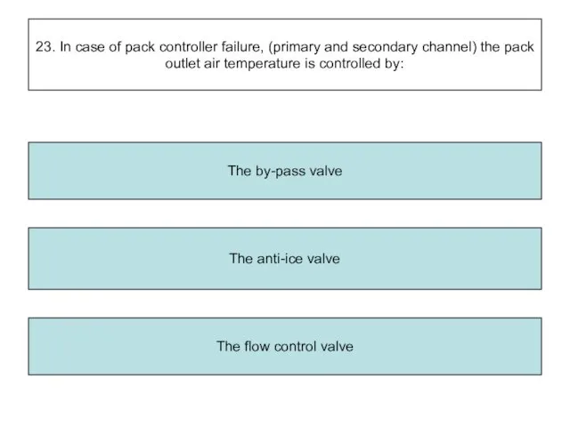 23. In case of pack controller failure, (primary and secondary